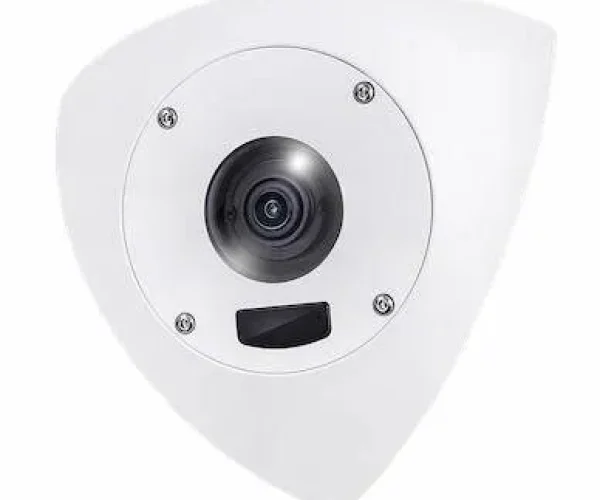 Indoor/Outdoor Corner 5MP Dome AI Camera; 10M IR; Mic; Anti-Ligature Design