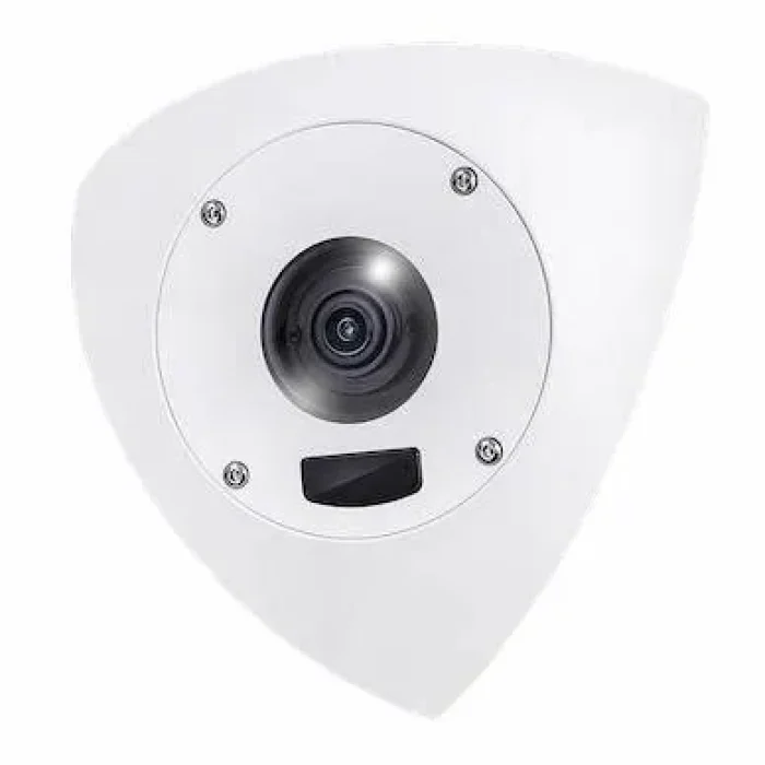Indoor/Outdoor Corner 5MP Dome AI Camera; 10M IR; Mic; Anti-Ligature Design