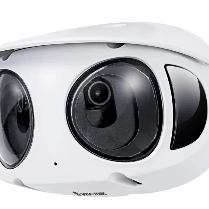Outdoor Vandal Dome; 8MP 180° (4736x 1648); (2x4M sensors);30fps; H.265; 2.8mm each lens; D/N; IR 20m; Deep Search