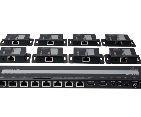 4-Port 4K HDMI Cat 6 Splitter with Receivers - 1 splitter and 8 receivers