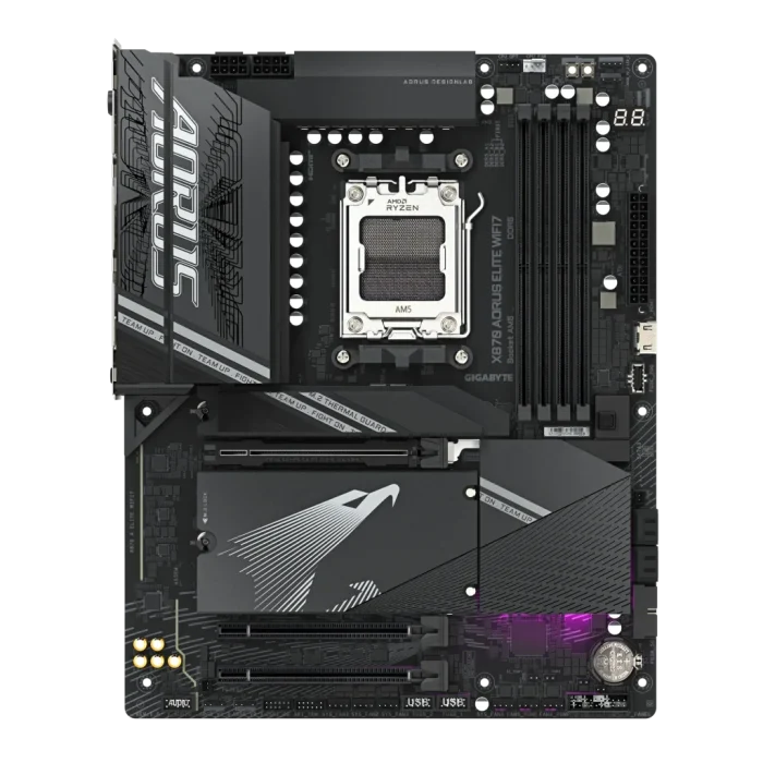 GIGABYTE Aorus AMD X870 Chipset for AMD AM5; 4x DDR5; 4x M2; 2x HDMI (1x Front)/2 x USB4® USB Type-C®; ATX.