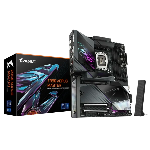 GIGABYTE Intel® Z890 Chipset for LGA 1851; 4x DDR5; 5x M2; 2xUSB4® USB Type-C®/HDMI (Front); ATX.