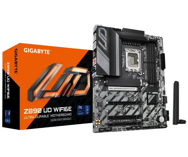 GIGABYTE Intel® Z890 Chipset for LGA 1851; 4x DDR5; 3x M2; USB4® USB Type-C®/DP; ATX.