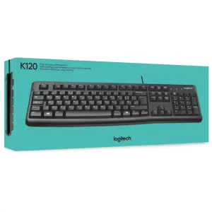 920-002508 - LOGI K120 Corded Keyboard plug and play USB connection spill resist.
