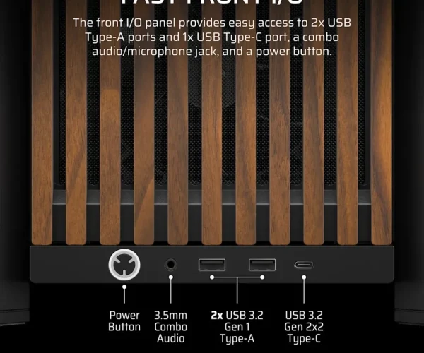 FRAME 4000D RS WOOD Modular High Airflow Mid-Tower PC Case; 4x  RS Fans; Black & Walnut.