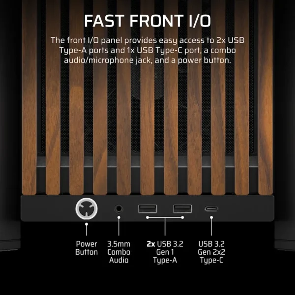 FRAME 4000D RS WOOD Modular High Airflow Mid-Tower PC Case; 4x  RS Fans; Black & Walnut.