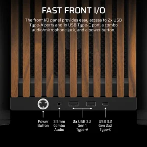 FRAME 4000D RS WOOD Modular High Airflow Mid-Tower PC Case; 4x RS Fans; Black & Walnut.