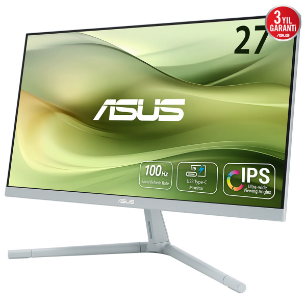 ASUS VU279CFE Eye Care Gaming Monitor – 27 inch; FHD (1920 x 1080); IPS; 100 Hz; IPS; 99% sRGB; Adaptive-Sync; USB Type-C port w