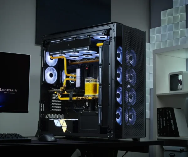iCUE LINK 9000D AIRFLOW Tempered Glass Super-Tower; Supports  18x 120mm fans - Black