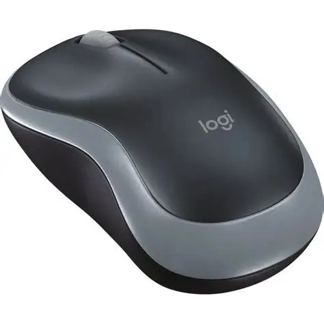 Logitech Wireless Mouse M185 (Black & Swift Grey) Nano USB receiver 3 buttons optical tracking with wheel 10m range 12-month bat