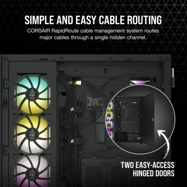 7000D Airflow Black Tempered Glass Full Tower; 6x 3.5'' |  4x 2.5'' Drive Bays ; 480mm Radiator Compatible; 3x140mm fan incl